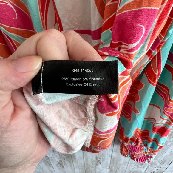 Boston Proper Abstract Floral Off The Shoulder Knit Top Orange Multi - Picture 5 of 5